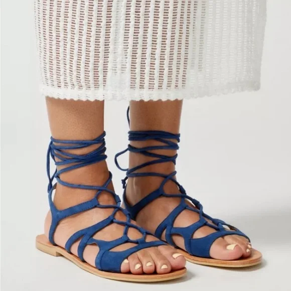 Urban Outfitters Hazel Gladiator Sandals in Navy Faux Suede. Size 9. Brand new! - Picture 2 of 6